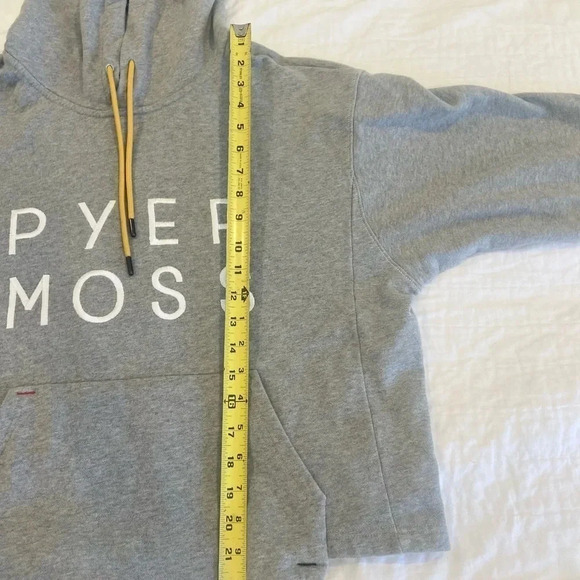 PYER MOSS Cropped Grey Logo Hoodie size Small - Picture 7 of 11